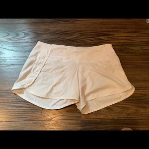 White lululemon speed short